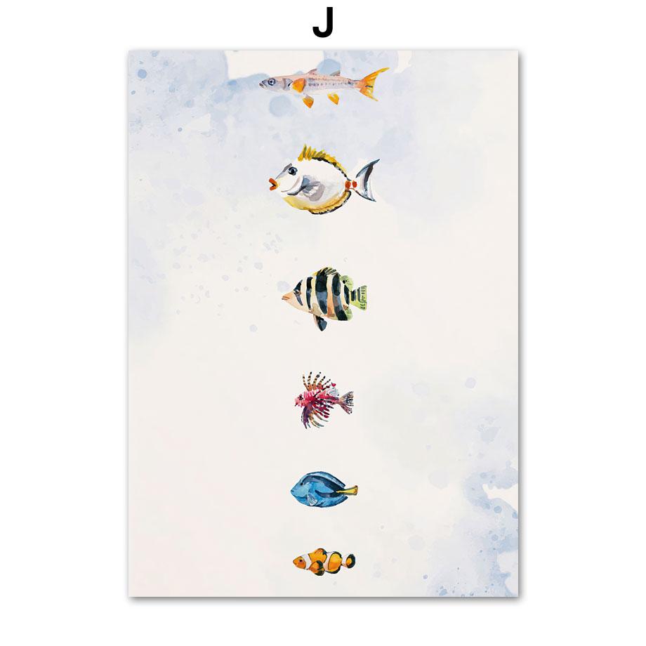 Turtle Beluga Walrus Penguin Seal Killer Whale Wall Art Print Canvas Painting Nordic Poster Wall Pictures Baby Kids Room Decor