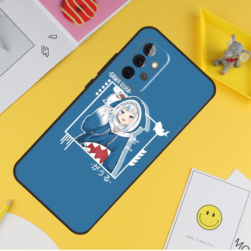 Gawr Gura Hololive Girl Case For Samsung Galaxy A54 A34 A14 A13 A33 A53 A12 A32 A52 A71 A51 A15 A25 A35 A55 Cover