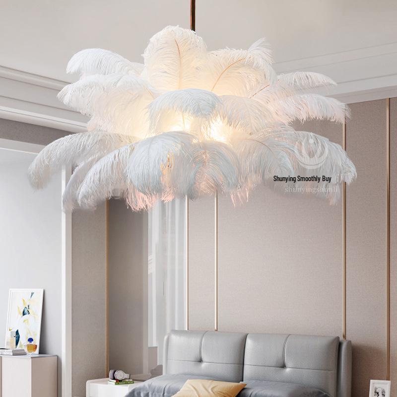 Postmodern Creative Feather LED Chandelier for Hotel, Club, Living Room, Bedroom
