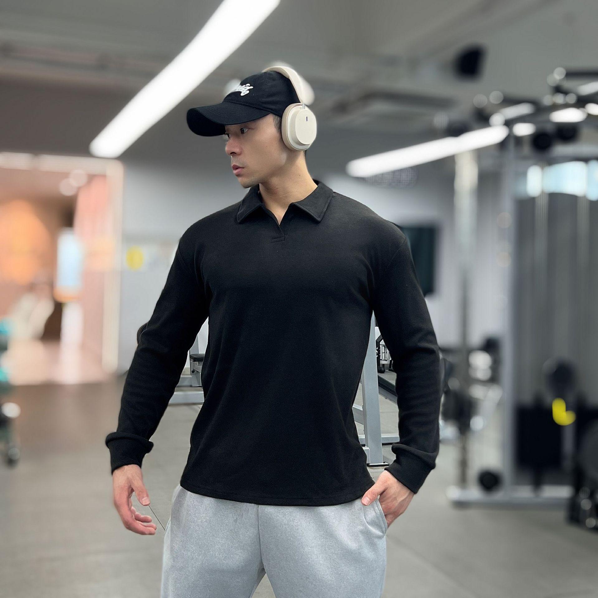 

Мужской Тяжелый Двусторонний Теплосберегающий Приталенный Базовый Слой на Молнии с Длинным Рукавом Высокой Эластичности для Фитнеса Осень/Зима. M