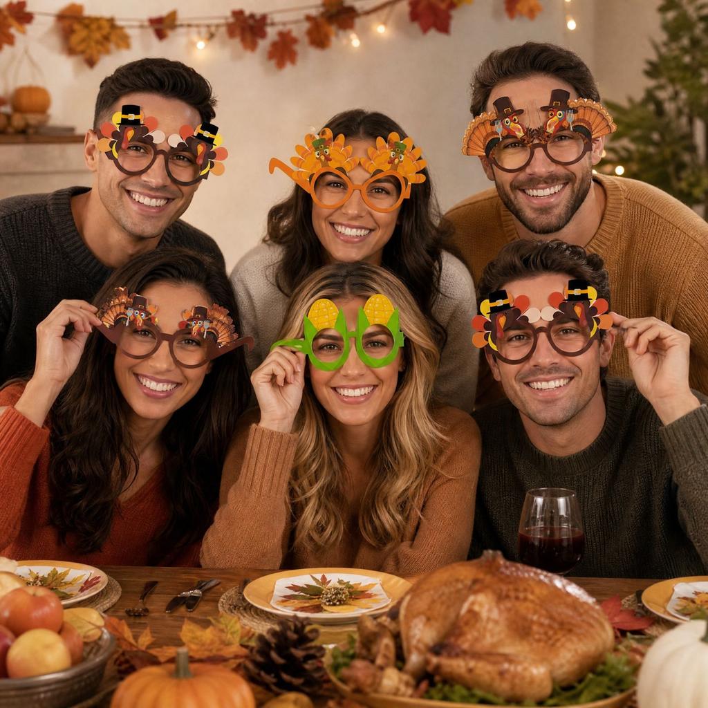 Thanksgiving Party Glasses Funny Novelty Eyewear for Holiday Celebrations