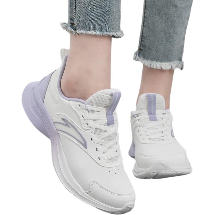 Anta Slip Resistant, Abrasion Resistant, Rebound Low Top Casual Running Shoes Women's White Purple Sneakers 922515520-8