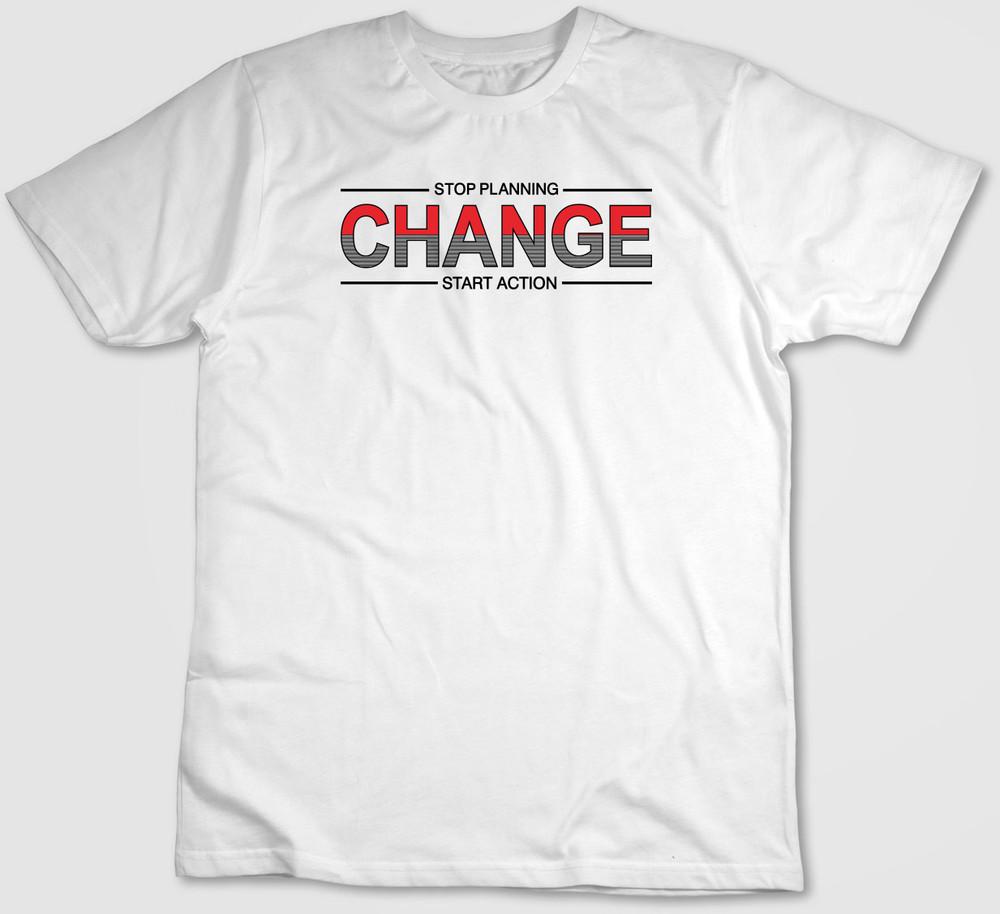 

Stop Planning Change Start Action Figure,Short Sleeve T Shirt Men / Woman H363 L
