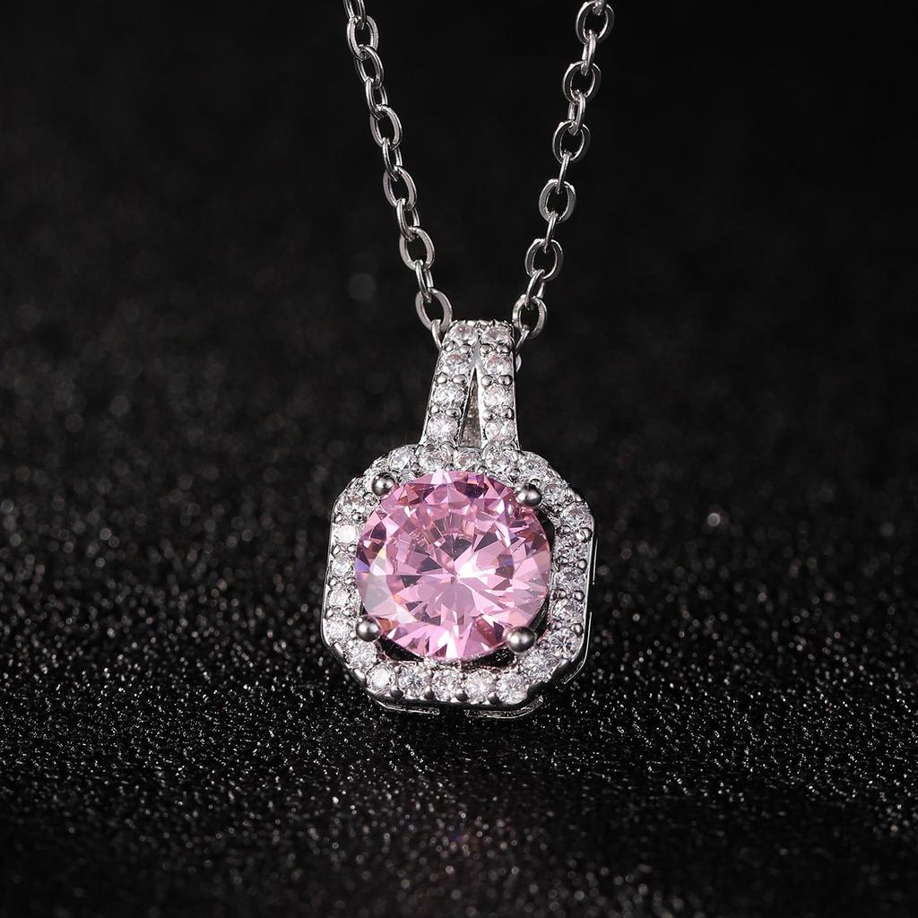 High-End Zircon Perfume Bottle Pendant Necklace - Luxury Fashion with Full Diamond Design