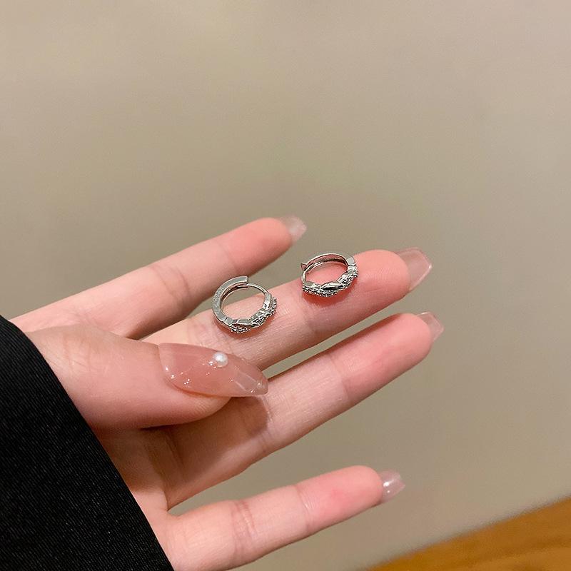 Korean Small Zircon Ear Buckles, Women Don't Need To Pick Geometric Circle Earrings When Sleeping, Korean Ear Jewelry