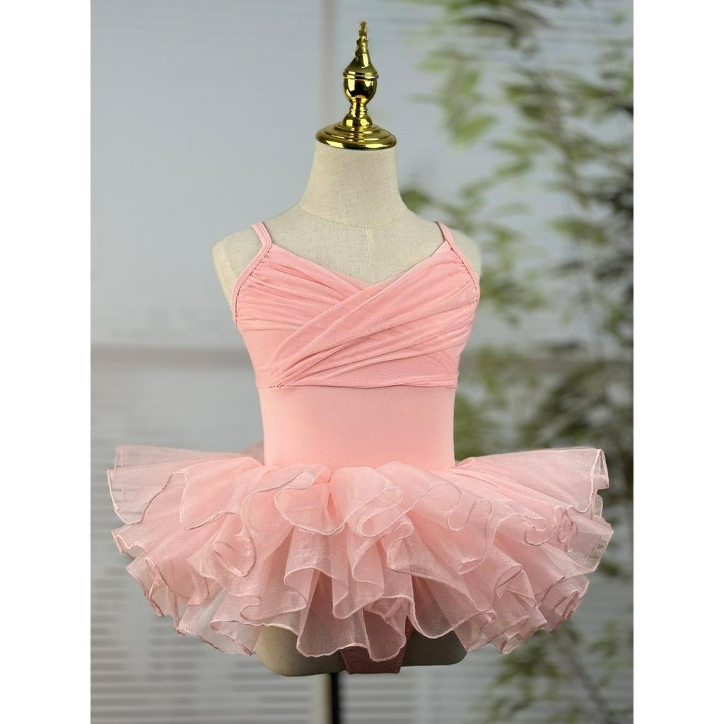 Dance Clothes, Girls' Practice Clothes, Short-sleeved Net Yarn, Ballet Gymnastics Dance Clothes, Children's Dance Clothes