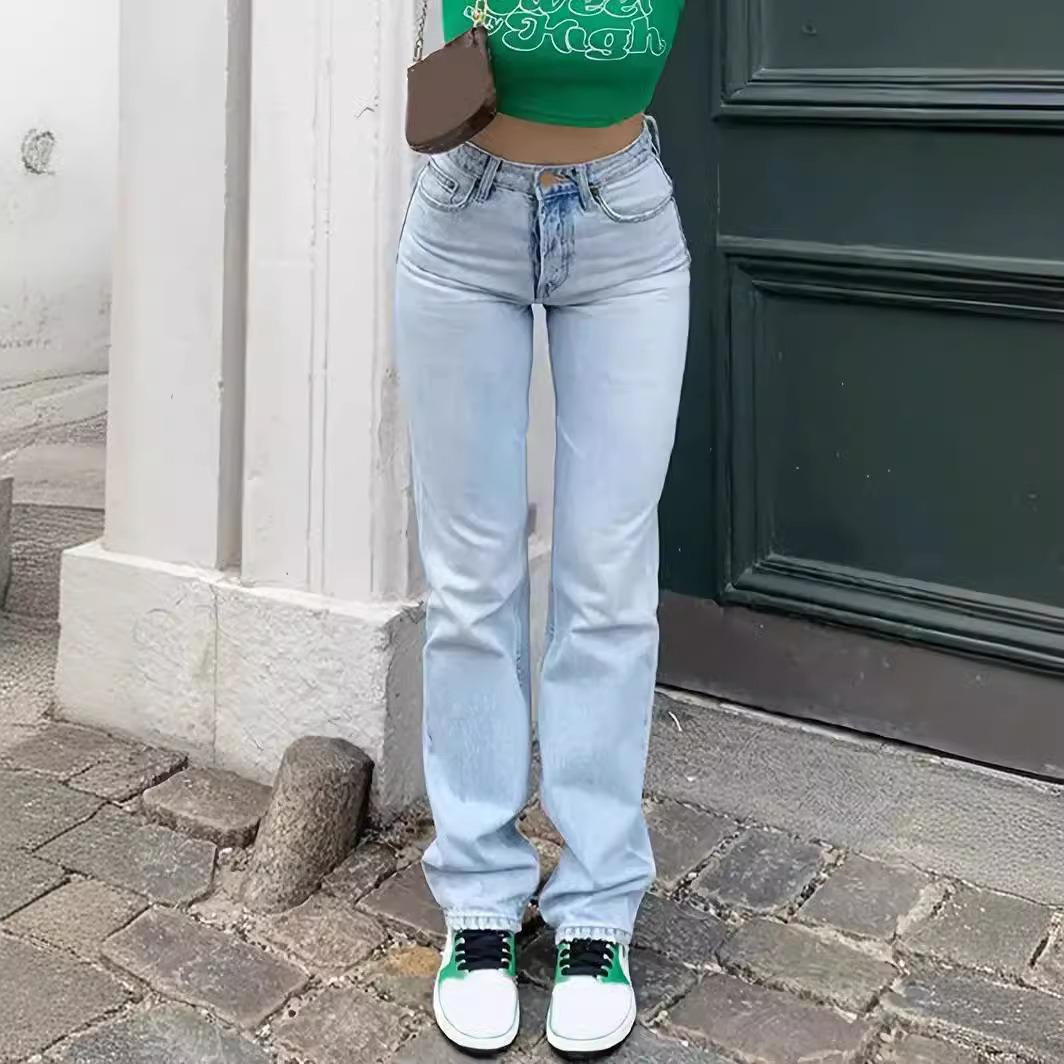 2025 New Women s Slim High Waist Elastic Straight Leg Jeans Extra Extra Large
