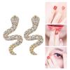 5Pcs Snake Nail Art Charms 3D Metal Rhinestones Gothic Retro Alloy Nail Jewelry DIY Supply for Bold Manicure Elegant