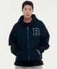 Raw Lab R-Logo Oxford Bomber Zip-Up Hoodie - Dark Green
