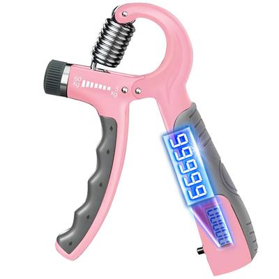Catsobat Hand Grip Counter Digital Battery Professional Muscle Training Grip Gripper Load Adjustable Day Built-in [30 Manufacturer's Warranty] (Pink)