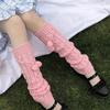 Y2K zimowe ocieplacze na nogi puszyste akcesoria Goth Gothic Lolita dzianiny długie skarpetki damskie ocieplacze na nogi skarpetki damskie gotyckie stylowe Legging