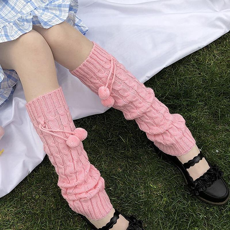 Y2K zimowe ocieplacze na nogi puszyste akcesoria Goth Gothic Lolita dzianiny długie skarpetki damskie ocieplacze na nogi skarpetki damskie gotyckie stylowe Legging