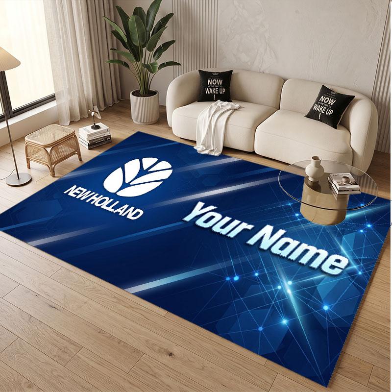 Custom Rug New Holland Pattern Print Name Text Soft Non‑Slip Floor Carpet for Home Indoor Decoration