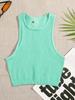 Top corto de 14 colores para mujer, chaleco básico liso versátil, sin costuras, de verano, elástico, de punto acanalado, sin mangas, informal, corsé interior, camisetas sin mangas