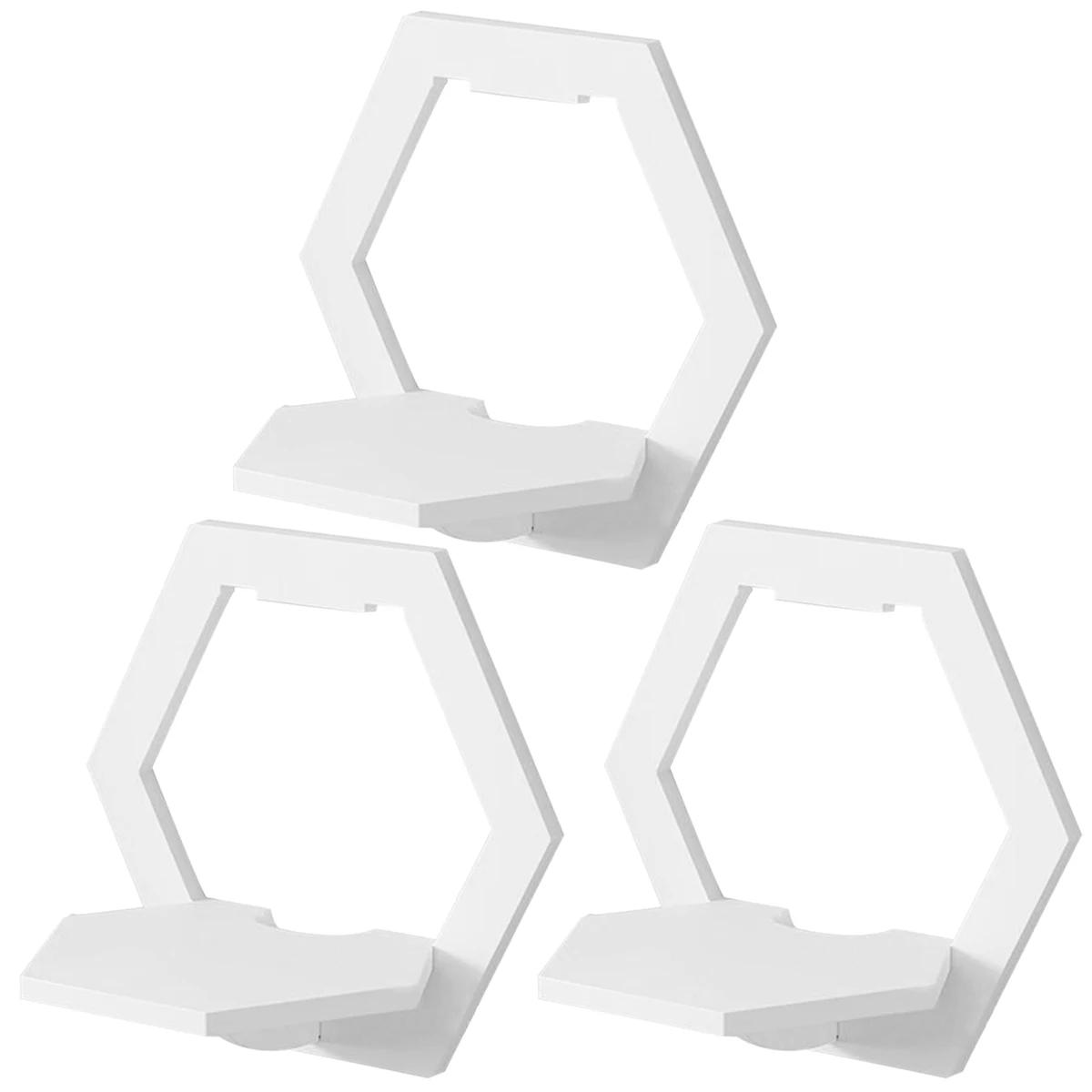Hexagon Punch Free Wall Display Stand Flower Pot Holder Wall Shelf for Home TV Background Decor Giant