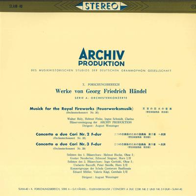 Disque LP AUGUST WENZINGER, BLASERVEREINIGUNG - Haendel: Musique pour le Royal Firewor SLAM40 PRODUITS D'ARCHIVES Japon Classique Occasion