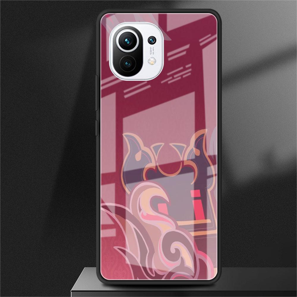 Genshin Impact Logo Glass Case For Xiaomi Poco X3 NFC 11 Lite 11T F3 M3 For Redmi Note 11 10 9 8 Pro 10S 9S 9A 9C Phone Cover