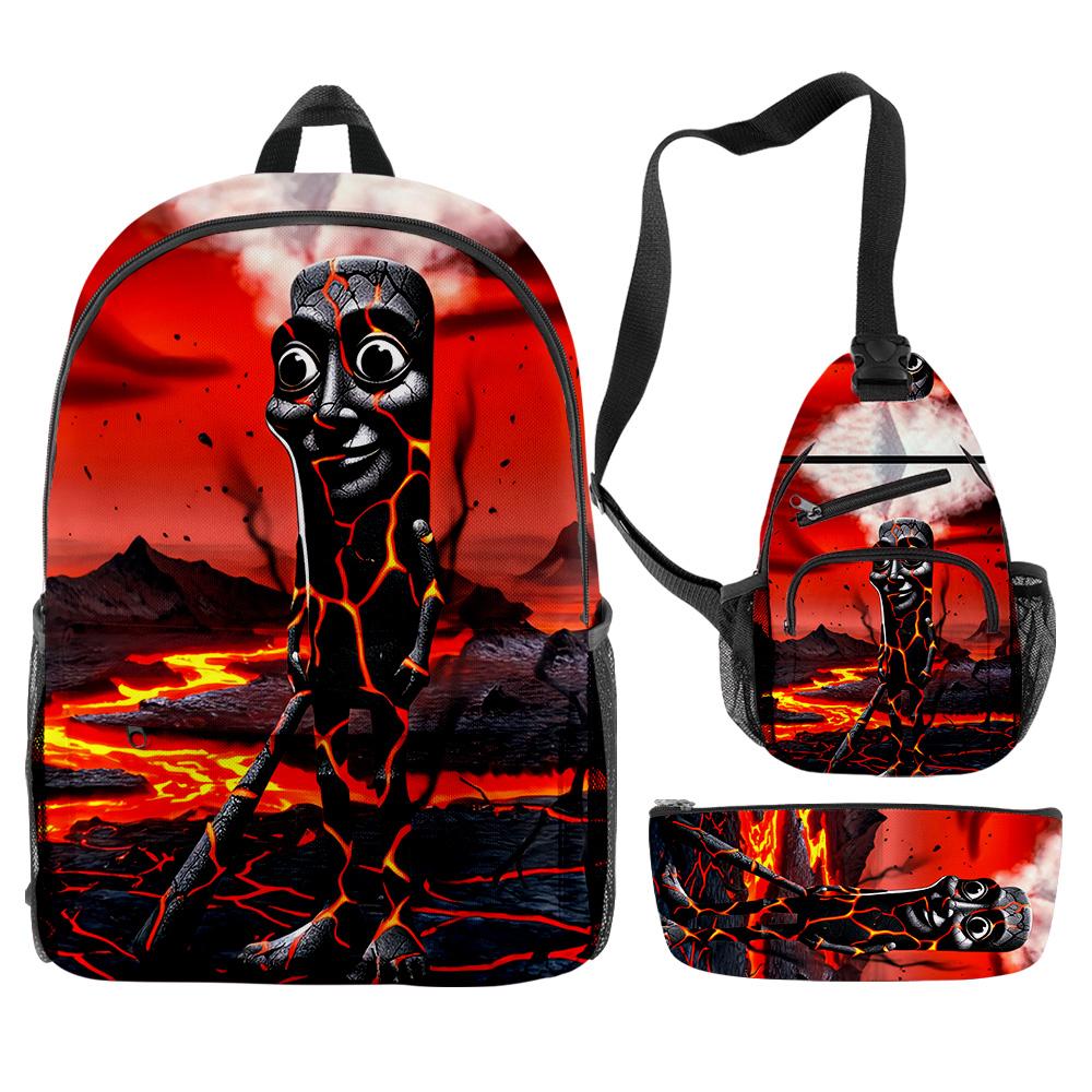 Hip Hop Populaire Cartoon Grappige tungtungtung 3D Print 3 stuks/Set leerling Schooltassen Reizen Laptop Rugzak Borsttas Etui
