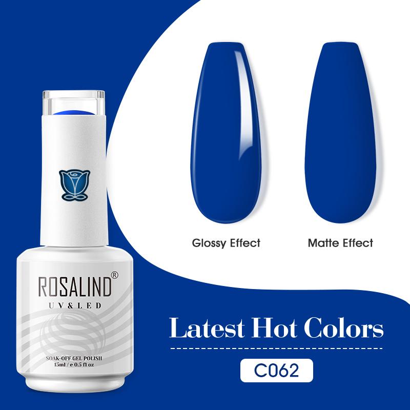 ROSALIND 15ml Nail Gel Polish Semi Permanent Soak Off UV Gel Nail Polish Base Top Coat Gel Polish