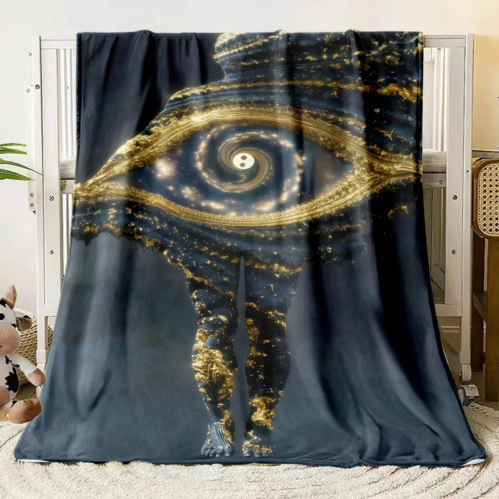 The Eye of The Demon Flannel Thin Blanket Soft Warm Blanket for Bedroom Living Room Bed Travel Camping Picnic Gift Customizable