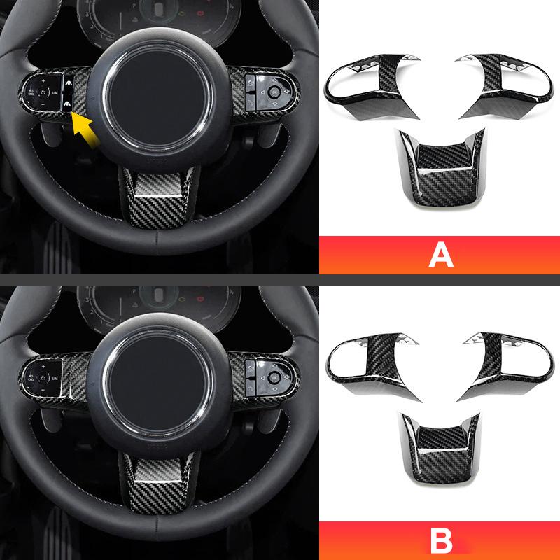 For BMW MINI Cooper S F54 F55 F56 F57 F60 2022 2023 Car Steering WWheel Carbon Fiber Decorative Cover Car Interior Stickers