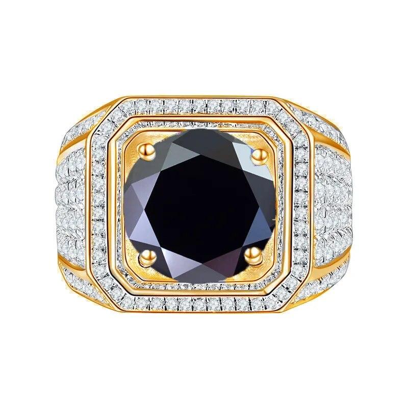 Bague Ringen Súprava zo sterlingového striebra S925 s 2CT moissanitom Nový kreatívny dominantný pánsky hviezdicový prsteň