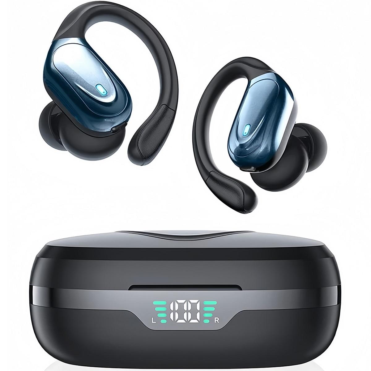 

Wireless Earbuds Bluetooth 5.4 Headphones Stereo Ear Buds, ENC Noise Cancelling Mic,IPX7 Waterproof Earphones with Hook Earphone чорний