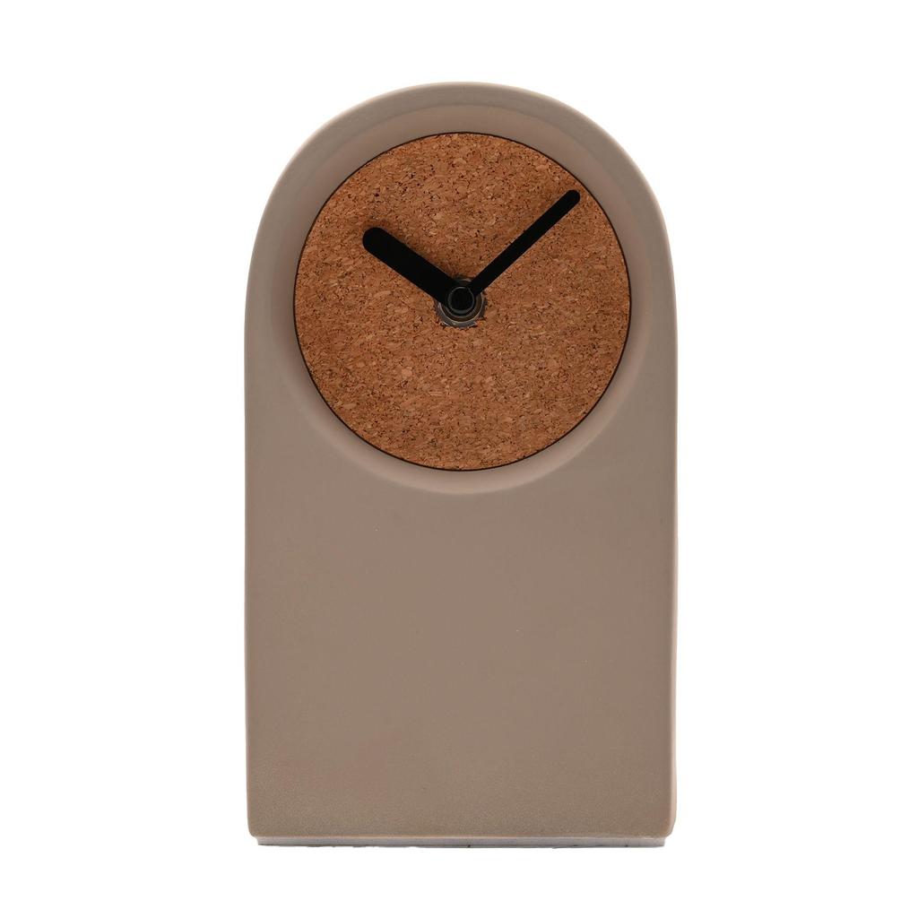 Interval Porcelánové a korkové stolní hodiny - Taupe