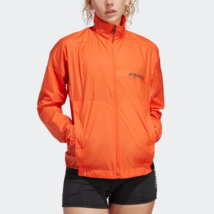 Adidas Multi Wind Jacket Solid Color Logo Outdoor Sports Jacket Women Jacket Half-Impact-Orange HZ4237