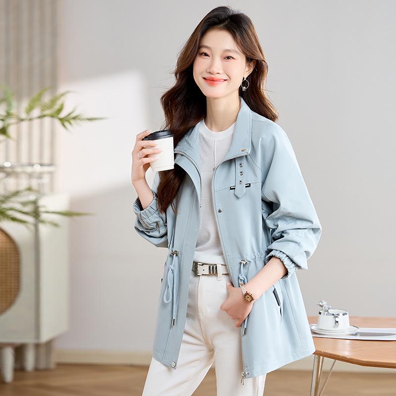 

2025 Spring Fashion Women s Stand Collar Loose Casual Top L1598 M (90-115 jin) світло-синій колір