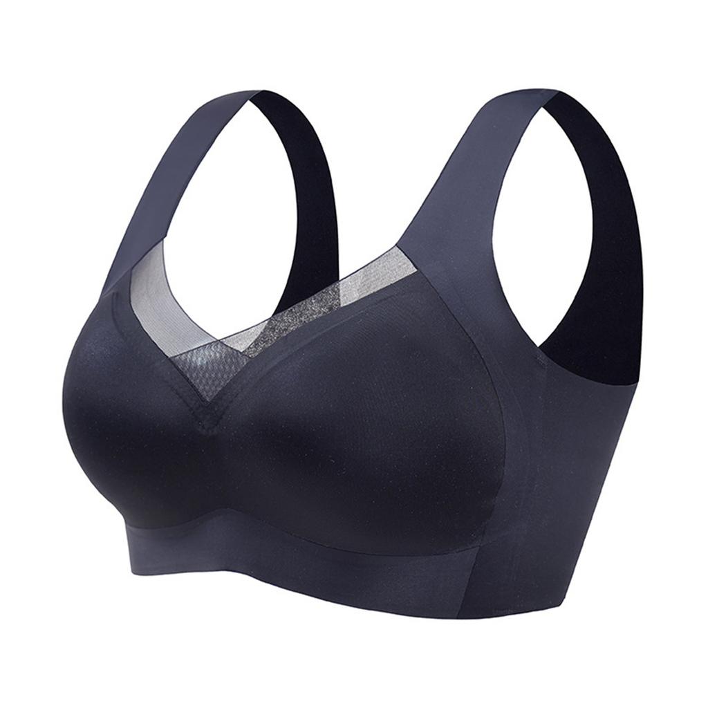 Women's Seamless Comfort Bra with Breathable Mesh and Wire-Free Support for Everyday Wear Black, Size M