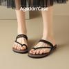 Toe slippers new summer pinch sandals with skirt flat sandals