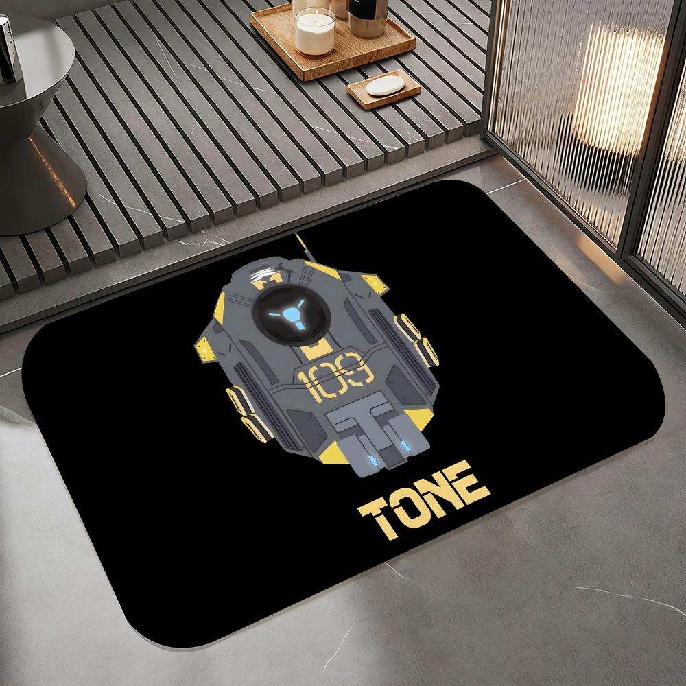 Anime T-Titanfall II Floor Mat Diatomite Bath Mat, Quick Dry Absorbent Non-Slip Door Mat