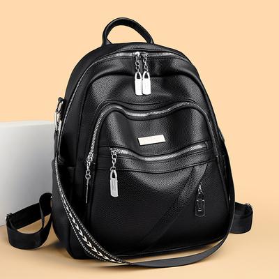 New Fashion Casual Large Capacity Travel Backpack Korean Version Versatile Soft Leather Backpack