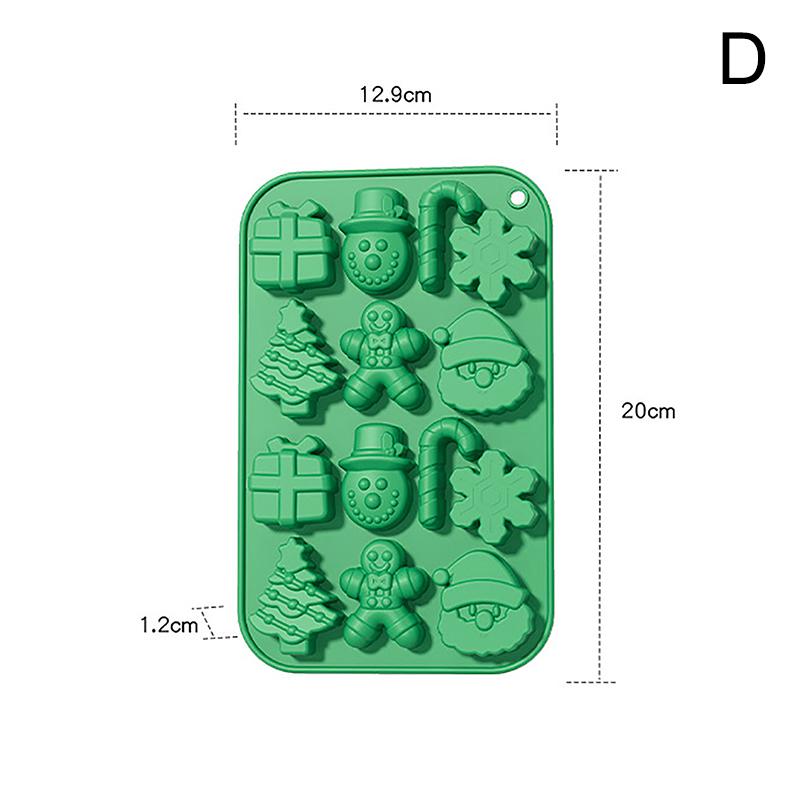 Chocolate Mold Christmas Crutch Silicone Festive Bakeware Diy Candy Fudge Ice Jelly Cake Decor Bakeware Mold