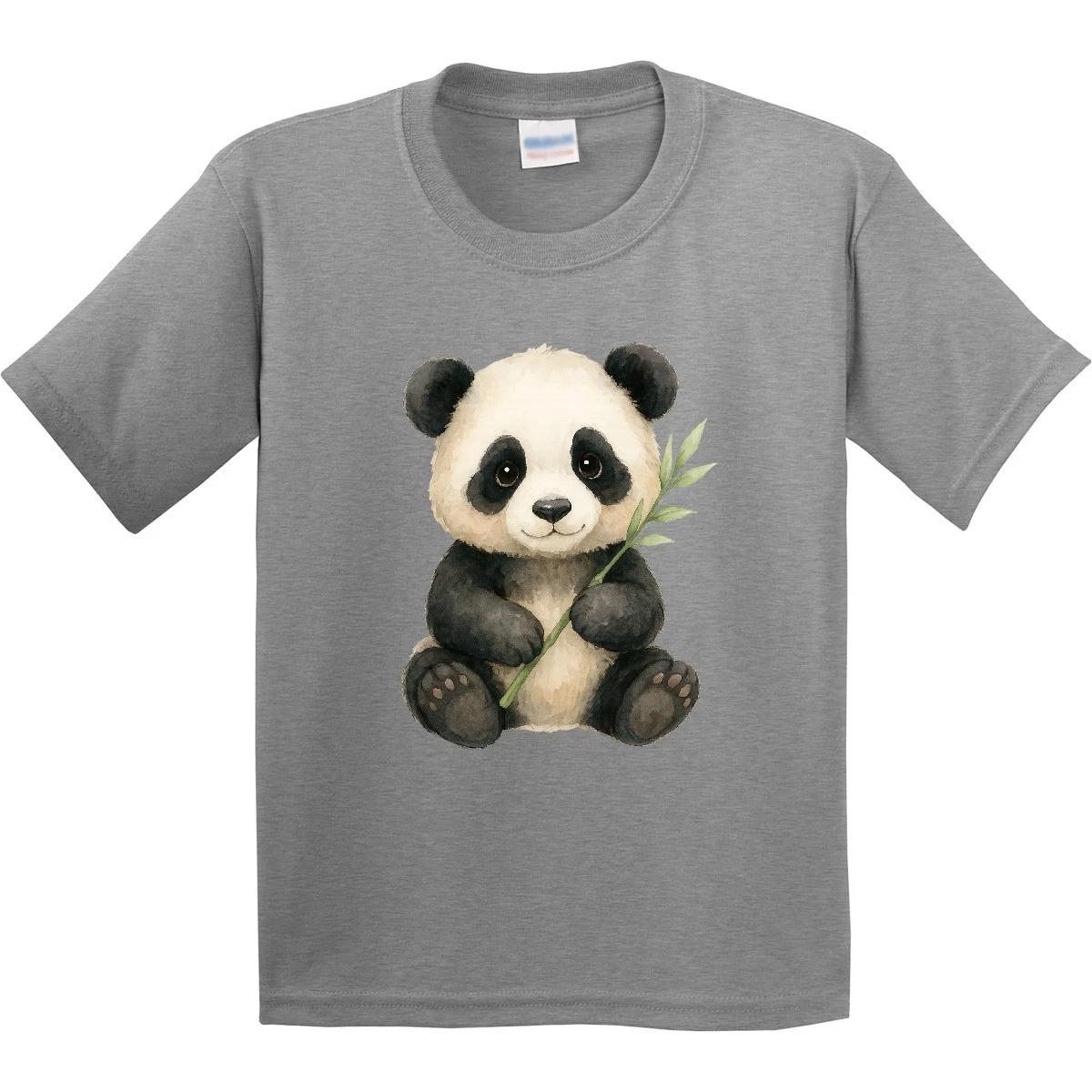 Inktastic Adorable Panda With Bamboo Illustration Youth T-Shirt Kawaii Cartoon 110