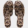 Leopard Print Slippers Women's Fashion Flat Bottom Round Head Leisure Vacation Word with Sandals