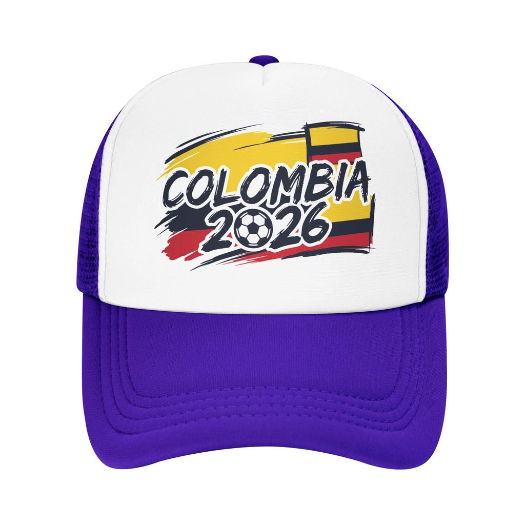 Kolumbien Fußballspiel Netz-Baseballkappen Unisex Sonnenhüte USA Kanada Mexiko Fußballkappen Verstellbare Sommer-Trucker-Kappen