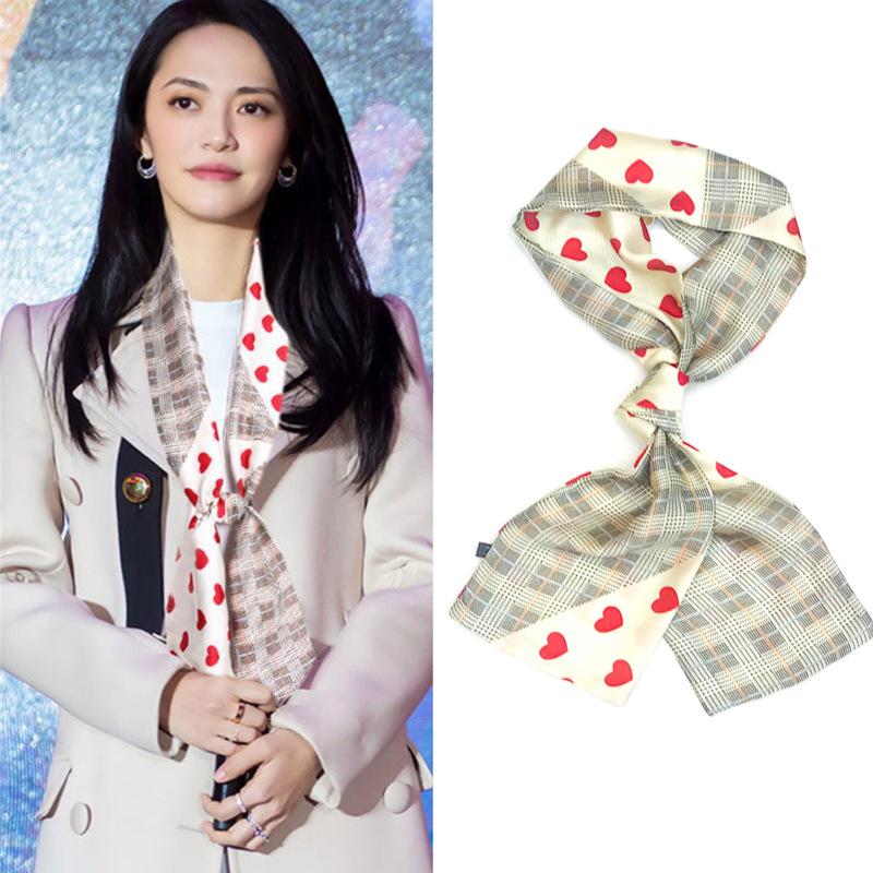 

Модный длинный узкий шелковый шарф с воротником-галстуком, женский платок, сумка, шарфы с лентами, платок с цветочным принтом на голову 145cm