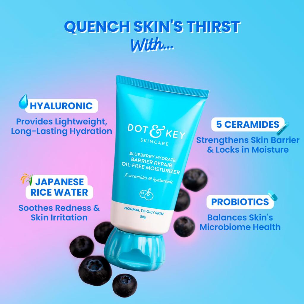 Dot & Key Barrier Repair Oil-Free Moisturizer 50gm Pack of 1 | Hydrating Face Cream for Oily, Sensitive & Combination Skin