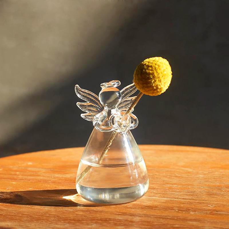 1PC Glass Vase Living Room Office Desktop Ornaments Angel House Decoration Hydroponic Flower Vase