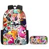 2Pcs Set FORTNITE Kids Mochila Backpack With Front Pocket&Pencil Bag,Lightweight Durable,School Daily Use,For Boys Girls Age 6-9