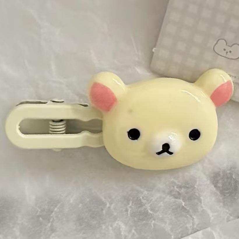 Rilakkuma Hair Clips for Girls Kawaii Relax Bear Hairpin Women Bangs Bobby Pin Fashion Duckbill Clip Kids Hairs Ornaments Gift