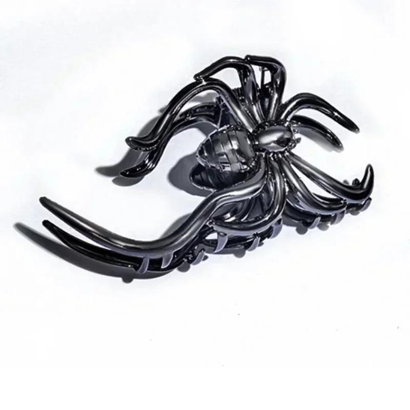 

Серебряный модный металлический паук большой зажим для захвата для женщин модный крутой индивидуальный зажим для акулы задняя ложка сковорода зажим для волос захват для волос C