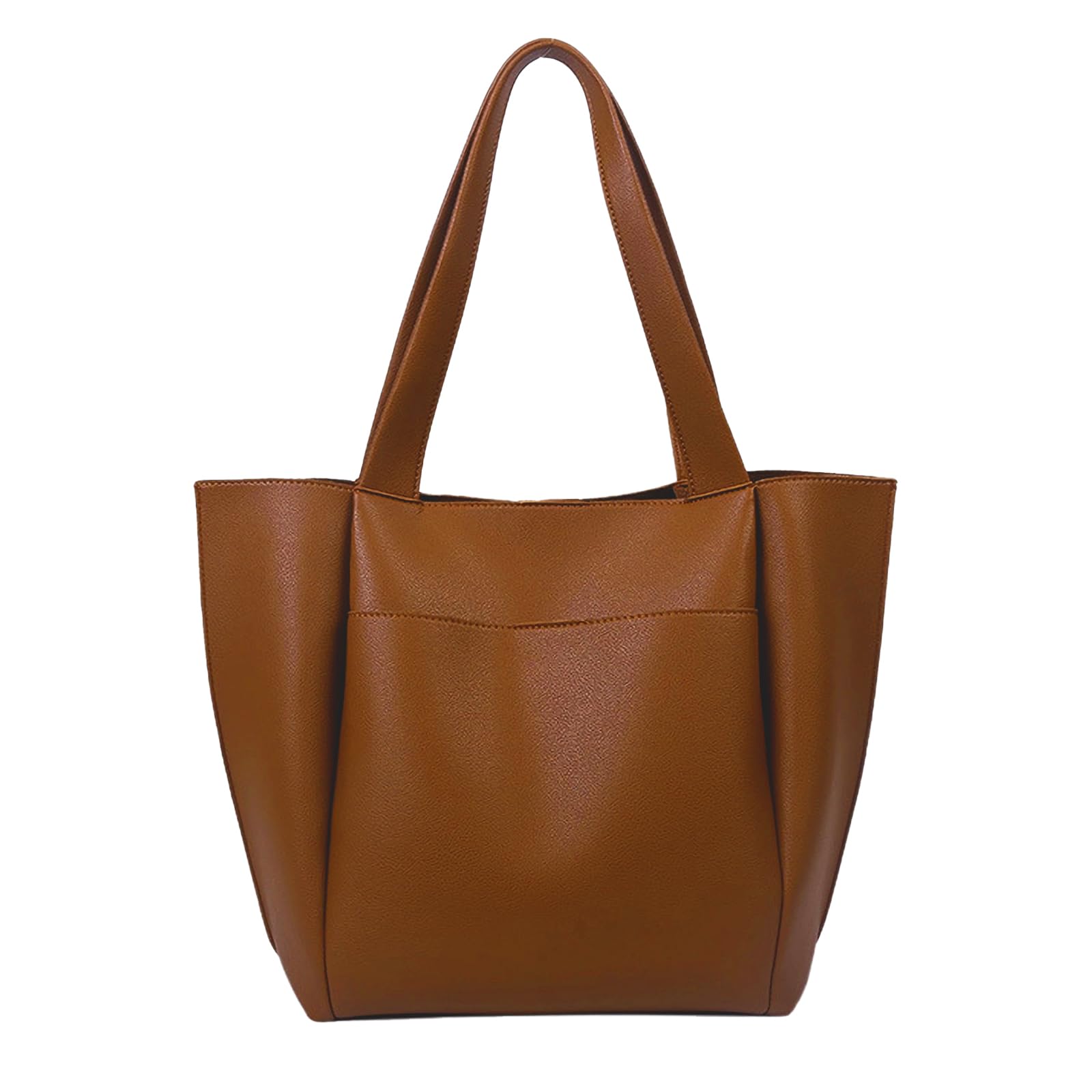 

Tote large commuter synthetic B1768 [Manatsulife] bag, lightweight, capacity, A4, bag, 2-way, leather, women s, horizontal, business, work, (brown)