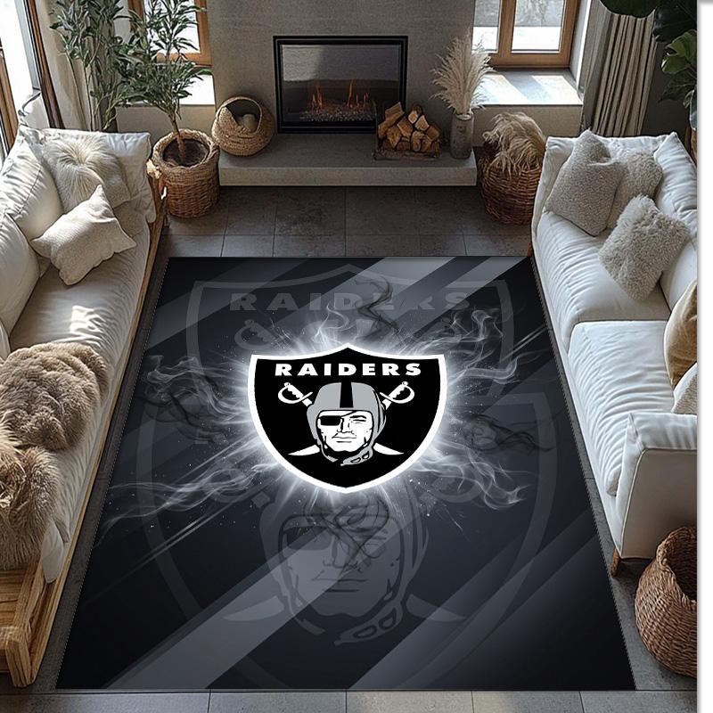 Tappeto in velluto di cristallo Las Vegas Raiders Morbido Anti?Tappetino Antiscivolo Comodo per Casa Soggiorno Camera da Letto Tappeto Decorativo