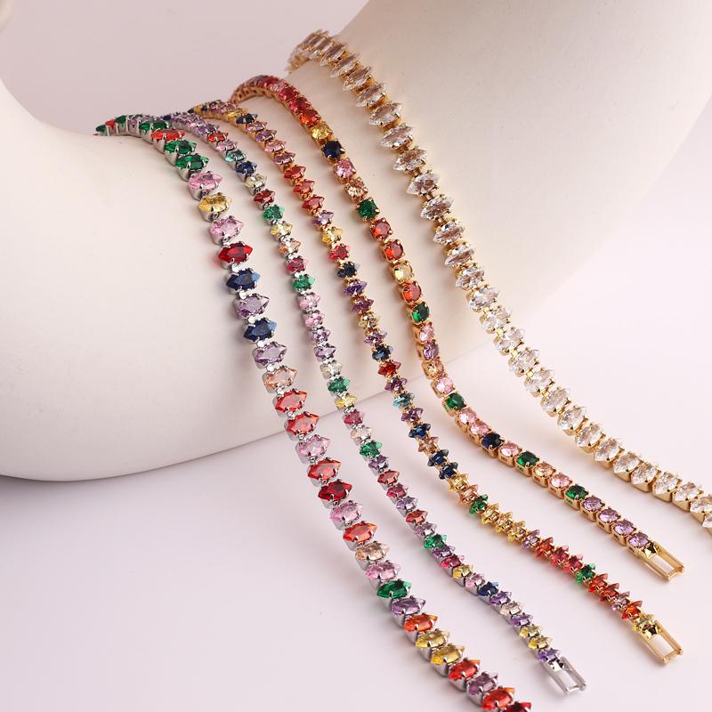 Iced Out Zircon Tennis Bracelet For Women Luxury Shiny Crystal Bracelets Hand Chain Hippie Trendy Accessories Jewelry Gifts