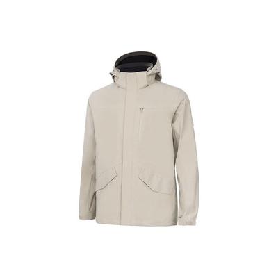 Li Ning Fitness Series Solid Color Hooded Water-Resistant Sports Jacket Men Jacket Light-Warm-Khaki AFDT751-11