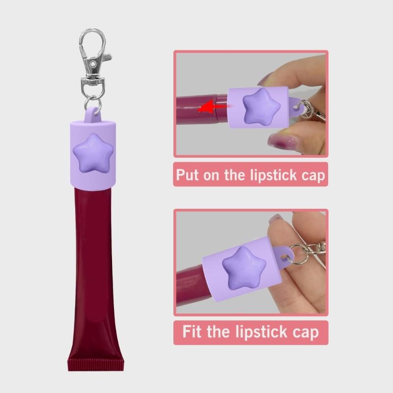 Versatile Silicone Lipgloss Keychain Caps Soft Key Holder Decors Available In 6 Modern Colors Keychain Attachment
