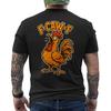 Funny F-Awk-F Chicken Rooster Pun Retro Raven Rooster Humor Joke ON BACK